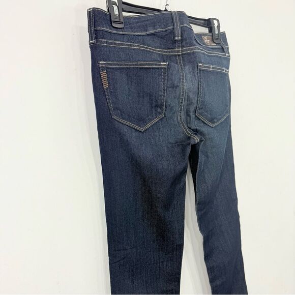 Paige Peg Skinny Dark Wash Mid Rise Tall Denim Jeans - Picture 11 of 16